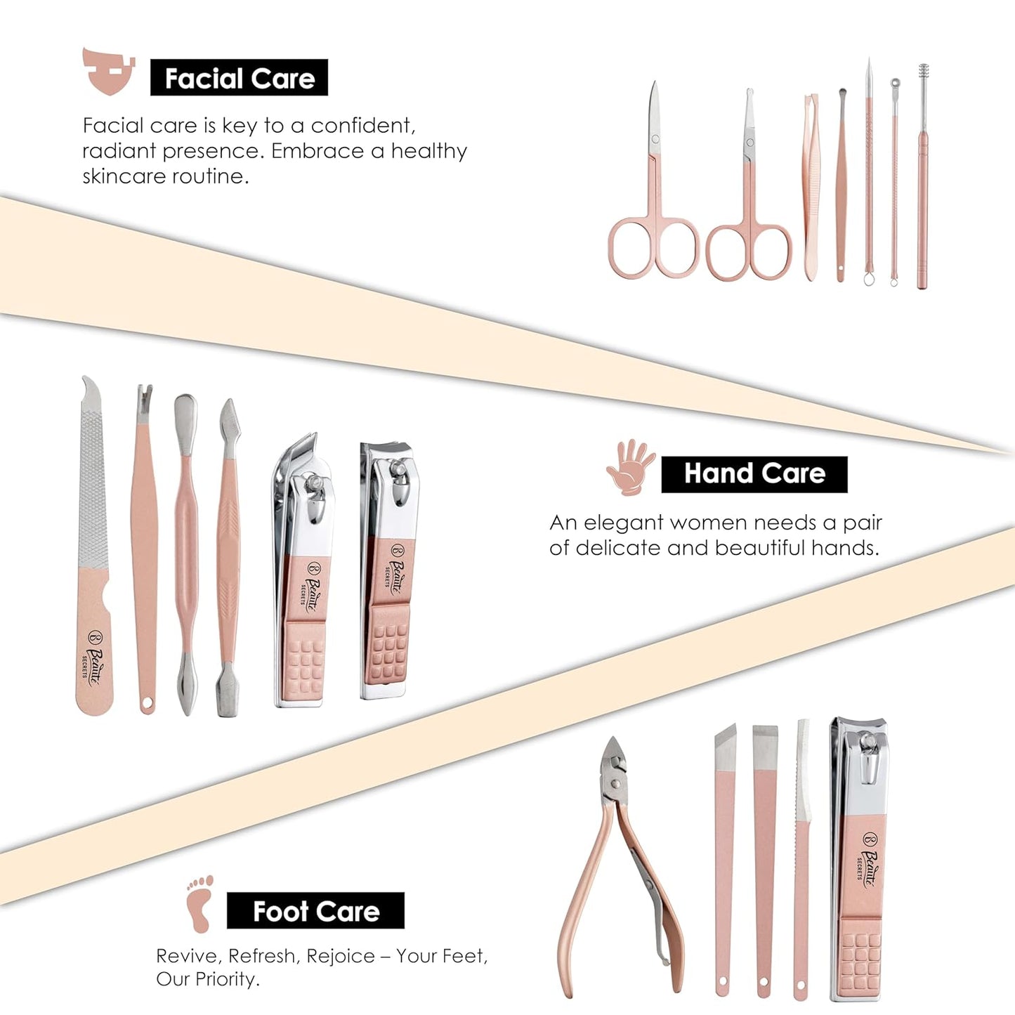 Manicure Kit, pedicure tools for feet, Nail Clipper, Manicure Pedicure kit for women and Men, 18 Pieces,Perfect Gifts for Women and Men