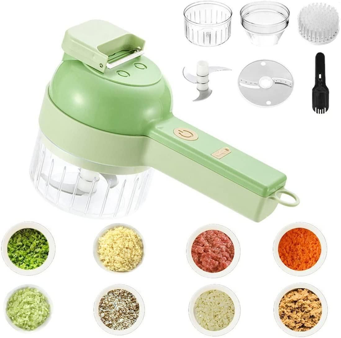 4-in-1 Portable Electric Vegetable Cutter Set – Wireless Food Processor & Chopper