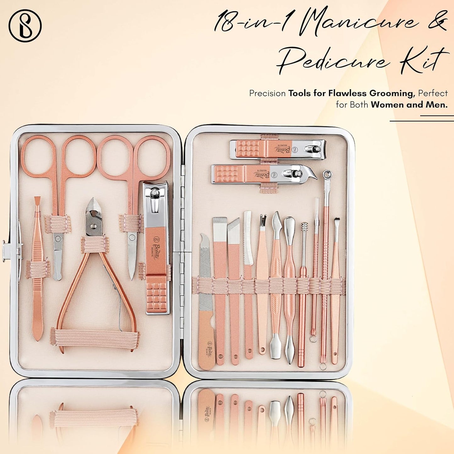 Manicure Kit, pedicure tools for feet, Nail Clipper, Manicure Pedicure kit for women and Men, 18 Pieces,Perfect Gifts for Women and Men