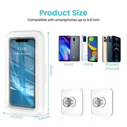 Waterproof & Anti-Fog Phone Holder – Universal Wall Mount Stand Case (White)