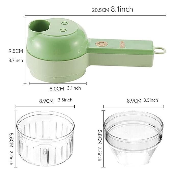 4-in-1 Portable Electric Vegetable Cutter Set – Wireless Food Processor & Chopper