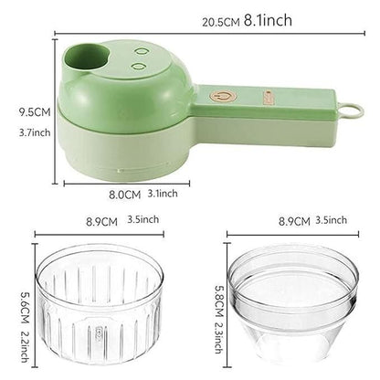 4-in-1 Portable Electric Vegetable Cutter Set – Wireless Food Processor & Chopper
