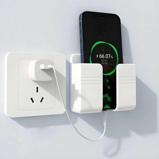 Wall Mounted Mobile Holder with Adhesive Strips & Charging Stand