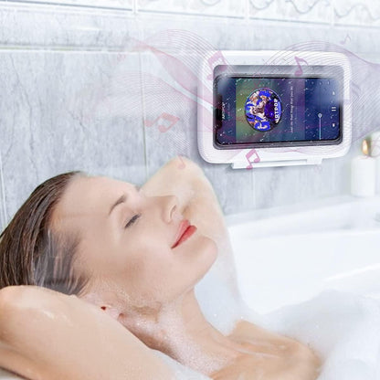 Waterproof & Anti-Fog Phone Holder – Universal Wall Mount Stand Case (White)