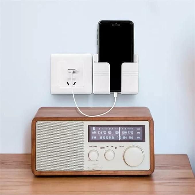Wall Mounted Mobile Holder with Adhesive Strips & Charging Stand